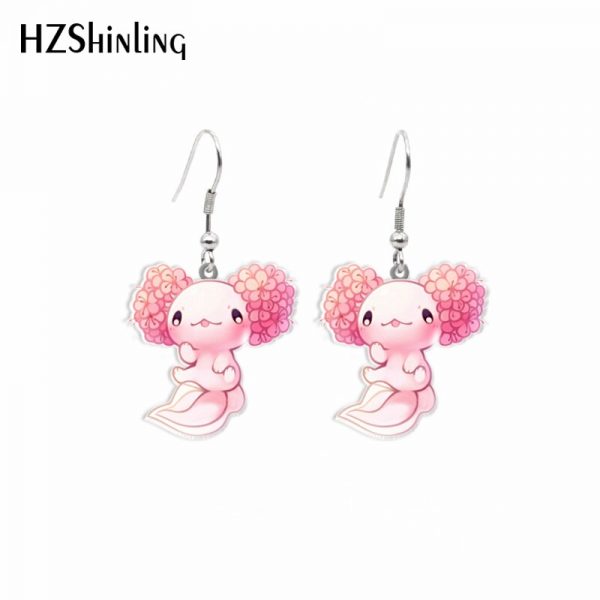 2021 New Fashion Acrylic Hook Earrings Axolotl Animal Dangle Drop Earrings Resin Epoxy Jewelry for Women 2 - Axolotl Plush