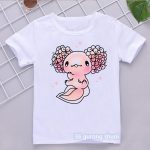 2022 Donut Axolotl Cartoon Print T Shirt GirlsBoys Kawaii Kids Clothes 3 15 Years Toddler T 3 - Axolotl Plush