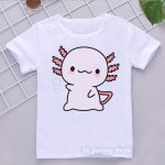 2022 Donut Axolotl Cartoon Print T Shirt GirlsBoys Kawaii Kids Clothes 3 15 Years Toddler T 4 - Axolotl Plush