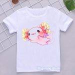 2022 Donut Axolotl Cartoon Print T Shirt GirlsBoys Kawaii Kids Clothes 3 15 Years Toddler T 5 - Axolotl Plush