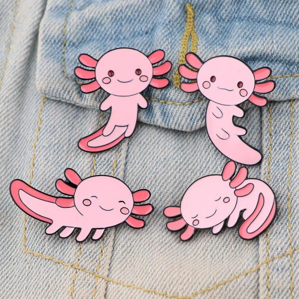 Axolotl Enamel Pin Brooches on Clothes Christmas Gift Jewelry Animal Accessories Cute Stuff Lapel Pins for 1 - Axolotl Plush