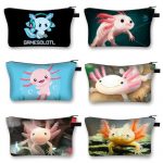 Cute Axolotl Cosmetic Case Gamesolotl Gamer Makeup Bags Kawaii Toiletries Organizers Small Handbag Girls Casual Cosmetic - Axolotl Plush