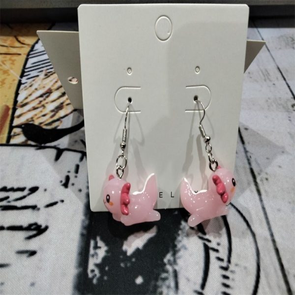 Fashion Cute Axolotl Pink Drop Earrings 2021 trend women Silver Sea Creature Unusual Fish hanging Earrings 1 - Axolotl Plush