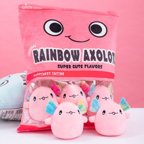 Kawaii Axolotl Pillow Stuffed Plush Toys Soft Plushies Bag Axolotl Toys A Bag Of Gifts For 1.jpg 640x640 1 - Axolotl Plush
