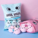Kawaii Axolotl Pillow Stuffed Plush Toys Soft Plushies Bag Axolotl Toys A Bag Of Gifts For 4 - Axolotl Plush