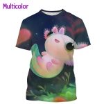 Men And Women Short Sleeves Axolotl 3D Printing T shirt New Cartoon Animation Animal Fashion Casual 1 - Axolotl Plush