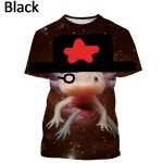 Men And Women Short Sleeves Axolotl 3D Printing T shirt New Cartoon Animation Animal Fashion Casual 3 - Axolotl Plush