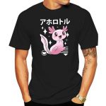 Men s Kawaii Axolotl t shirt Customize cotton Crew Neck Pattern Interesting Humor Spring Autumn Natural - Axolotl Plush